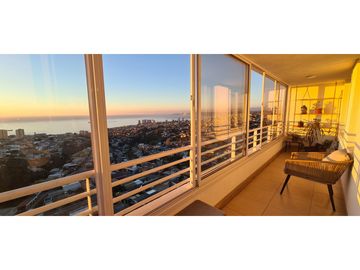 Soleado depto Placeres | Vista espectacular al mar | 3d,2b,2 terrazas, 1est y 1 bod.