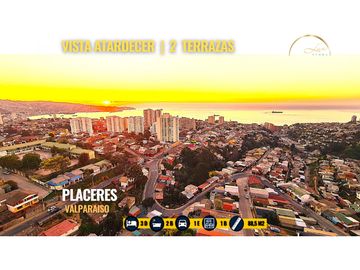 Soleado depto Placeres | Vista espectacular al mar | 3d,2b,2 terrazas, 1est y 1 bod.