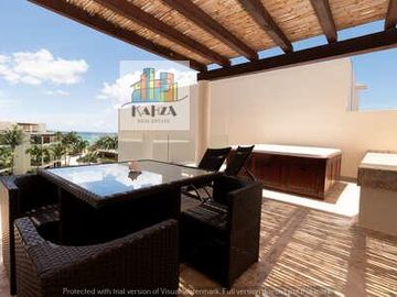 PH DE 3 RECAMARAS BEACH FRONT EN PLAYA DEL CARMEN