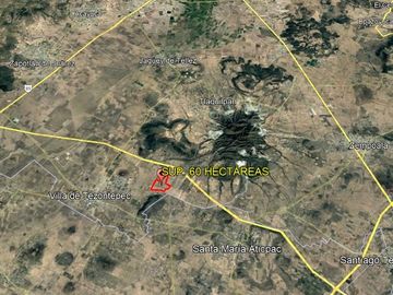 Terreno en Villa de Tezontepec, Hidalgo. Sup. 60 Hectáreas.