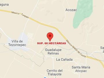 Terreno en Villa de Tezontepec, Hidalgo. Sup. 60 Hectáreas.