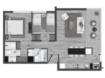 Departamento en Venta en Metro Lo Ovalle