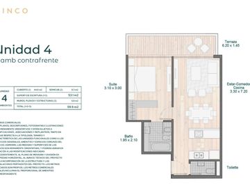 CINCO - Departamento 2 ambientes al contrafrente en venta - Belgrano