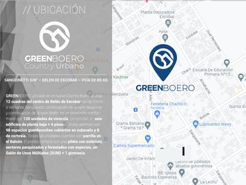 Departamento en  Green Boero con parrilla propia