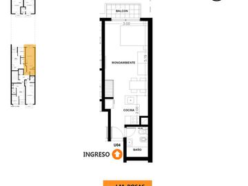 Venta Departamento monoambiente con balcon en Centro Rosario