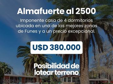 IMPONENTE CHALET 4 DORMITORIOS EN VENTA - UNA DE LAS ZONAS MÁS LINDAS DE FUNES