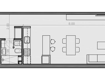 Departamento en venta en pozo 2amb - Martínez