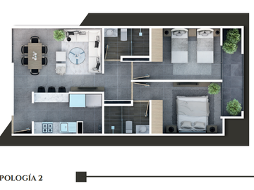 Departamento de 2 habitaciones, en Benito Juárez, CDMX.
