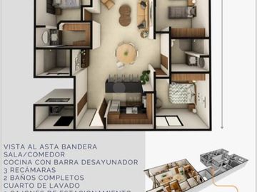 Departamentos en venta frente a asta Bandera zona, universitaria en San Luis Potosí.