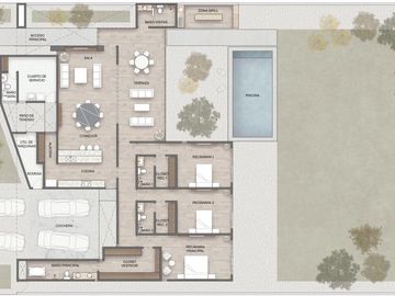 UNA PLANTA| 3 recámaras | 1000m2 de terreno| 414m2 de construcción