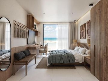 DEPARTAMENTO EN VENTA EN MAHAHUAL DE UNA HABITACIÓN FRENTE AL MAR