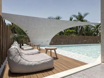 DEPARTAMENTO EN VENTA EN MAHAHUAL DE UNA HABITACIÓN FRENTE AL MAR