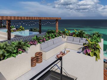 Departamento en venta en Mahahual de 1 recamara frente al mar