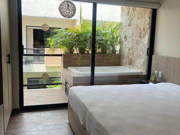 DEPARTAMENTO  1 HABITACION /TULUM /EQUIPADO AMOBLADO/JACUZZI /ENTREGA INMEDIATA.