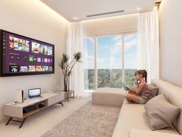 Departamento de 2 recámaras con vista al mar | pádel interior | golf range