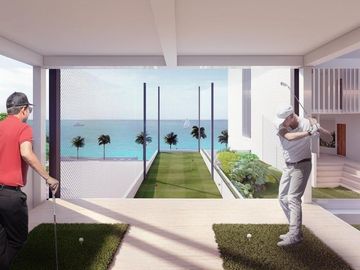 Departamento de 2 recámaras con vista al mar | pádel interior | golf range