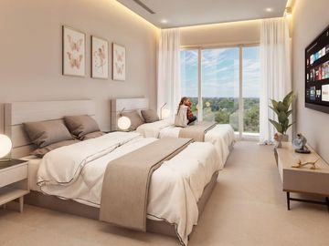 Departamento de 2 recámaras con vista al mar | pádel interior | golf range