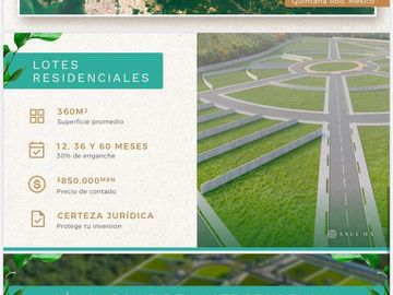 Lote residencial En Xul-ha donde nace Bacalar