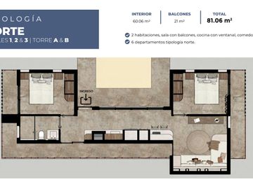 DEPARTAMENTO 2 RECÁMARAS CON BALCÓN, TULUM. PREVENTA.
