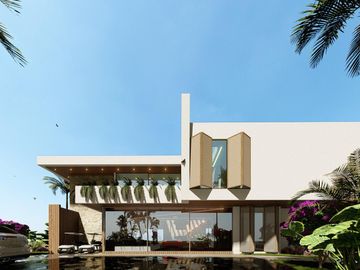 VILLA EN VENTA EN CANCUN COUNTRY CLUB 4 HABITACIONES CON ALBERCA Y 2 CANCHAS
