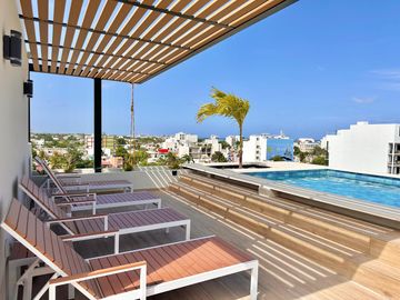 ESTUDIO EN VENTA PLAYA DEL CARMEN ENTREGA INMEDIATA ALBERCA/LOBY/HAMACAS