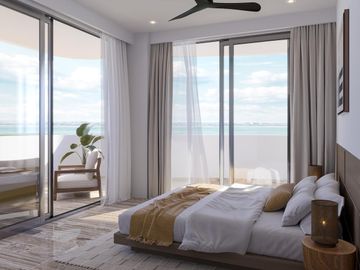 Departamento de 1 Recámara con terraza privada y vista impresionante de la Laguna Nichupté.