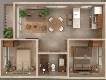 Departamento en venta en Bacalar de 2 habitaciones con alberca