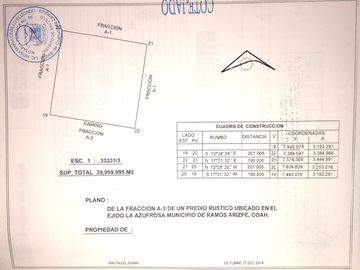 TERRENO CAMPESTRE EN VENTA LA AZUFROSA COAHUILA