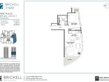 Departamento en venta en Brickell Plaza - Tigre - 2 ambientes Con cochera