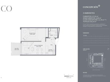 Departamento 2 ambientes en venta con cochera- Palermo Hollywood, Concepcion