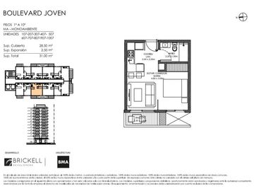 Venta Departamento 2 ambientes con balcón - en Tigre