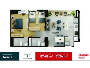Venta Apartamento DISTRITO PLAZA- Bello Fabricato- Cesión de Derecho