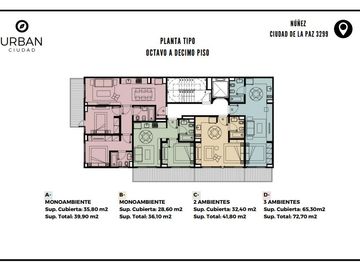 Venta Departamento 2 ambientes  con balcon terraza al frente - Nuñez