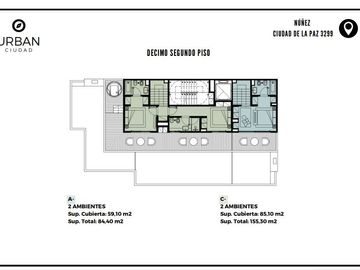 Venta Departamento 2 ambientes  con balcon terraza al frente - Nuñez