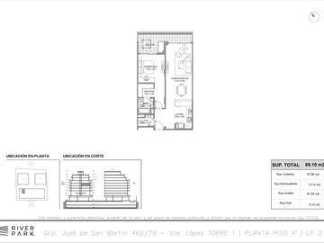 Departamento 2 Ambientes en Vicente López Río Amplia vista