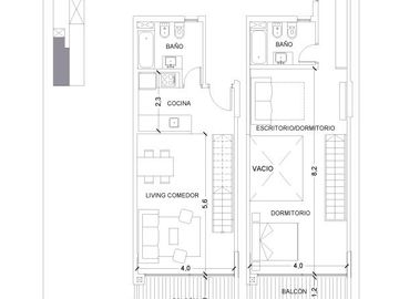 Departamento en  Duplex sobre Av. 44