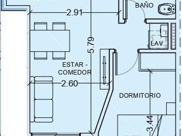 Venta departamento 1 dormitorio sector social piscina quincho barrio Centro