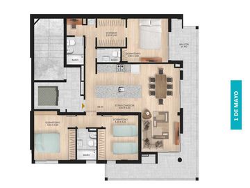 VENTA. DEPARTAMENTO TRES DORMITORIOS. PARRILLERO EXCLUSIVO. BARRIO MARTIN, ROSARIO