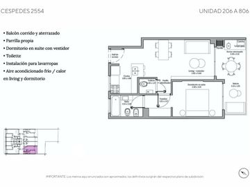 Venta Departamento de 2 Ambientes con Balcón Aterrazado, en Construcción en Colegiales