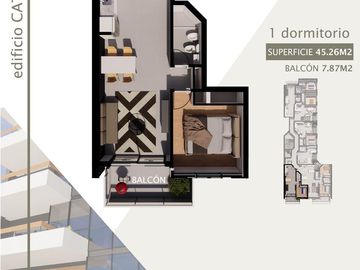 Departamento Monoambiente a la venta en Pichincha