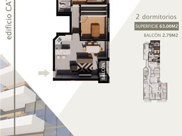 Departamento Monoambiente a la venta en Pichincha