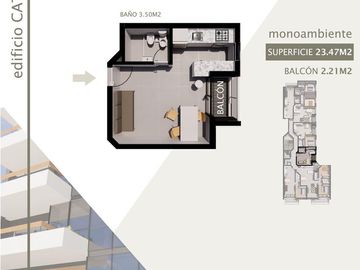Departamento Monoambiente a la venta en Pichincha