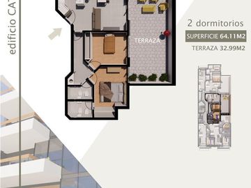 Departamento Monoambiente a la venta en Pichincha