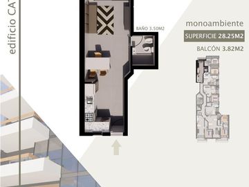 Departamento Monoambiente a la venta en Pichincha