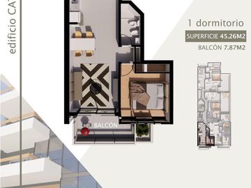 Departamento Monoambiente a la venta en Pichincha