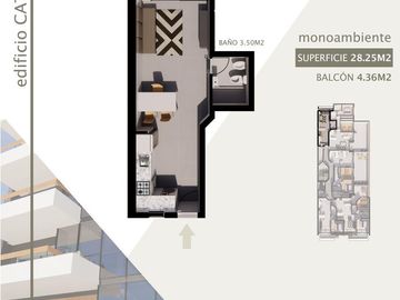 Departamento Monoambiente a la venta en Pichincha