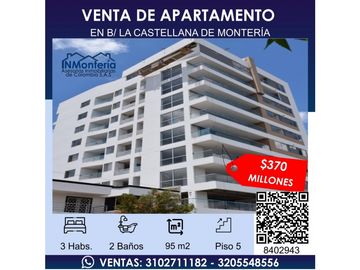 VENTA DE APARTAMENTO EN EL B/ LA CASTELLANA DE MONTERIA