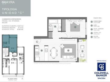 Pre Venta Desarrollo en  Nuñez Guayra Departamento dos Ambientes con balcón UF 9C