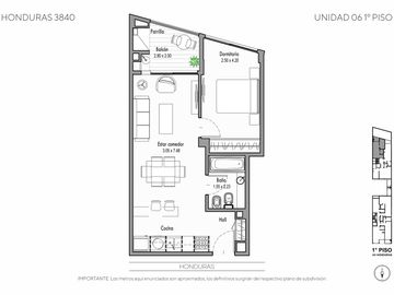 Venta Departamento de 2 Ambientes con Balcón en Palermo