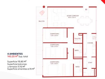 VENTA DEPARTAMENTO BELGRANO 4 AMB